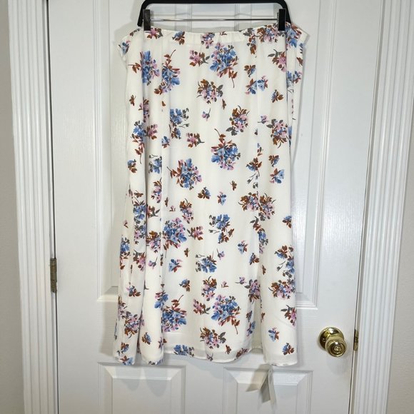 Abercrombie Dipped Waist Midi Floral Skirt XL Petite - NEW - Picture 13 of 16